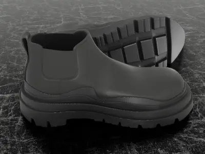 CLASSIC WOMAN 3D BOOTS - LEATHER Low-poly 3D model