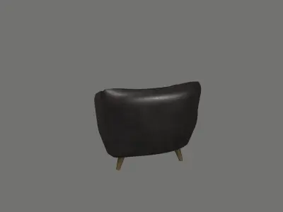 Black Leather Armchair  Low-poly 3D model