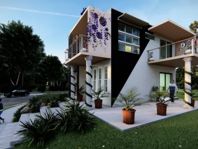 3 Bedroom House plan Model  Low-poly 3D model purchase