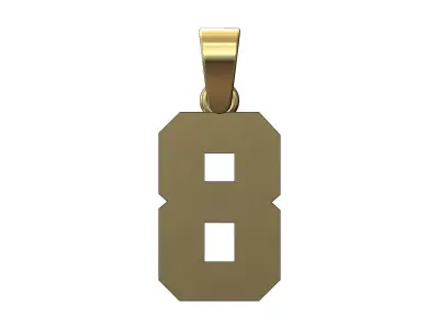 NBA font number 8 pendant charm with bail 3D print model