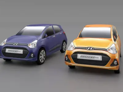 Grand i10 Sportz Low-poly 3D model