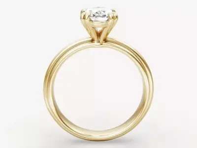 Oval diamond ring 3D print model purchase
