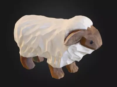 Woolly Sculpture  Low-poly 3D model