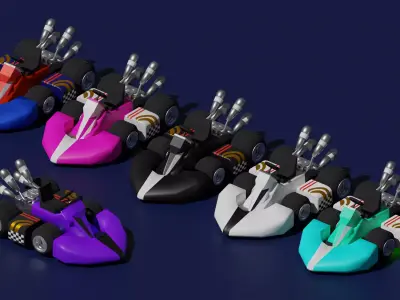 Karts 3D models Low-poly 3D model