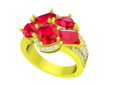 A7101 Luxury Korean Style Fashion Diamond Women Ring 3D print model