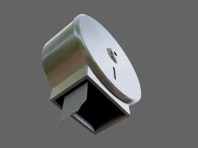 Public Toilet Paper Dispenser - Dispensador de Papel Higienico Low-poly 3D model