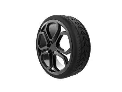 Car Wheels Rims Set Kit 3D print model