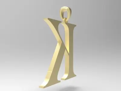 Alphabet Latin K 3D print model