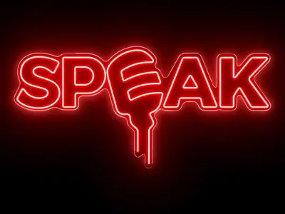 Speak Neon Sign 3D model