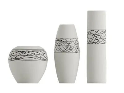 Modern minimalist ceramic vase 3D model