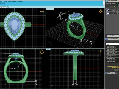 Pear Woman Wedding Ring 3D print model