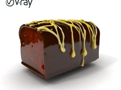 Chocolate Drizzle Cake Model Pack Low-poly 3D model