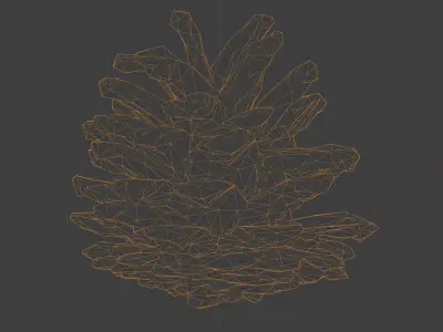 Photorealistic 3D scan of pine conifer cone Low-poly 3D model