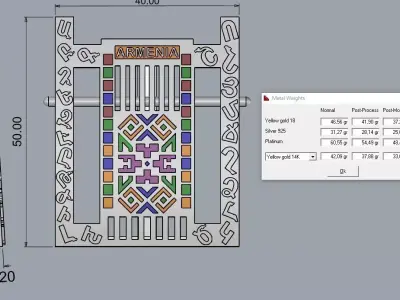 Armenian Carpet With Alphabet 3D print model