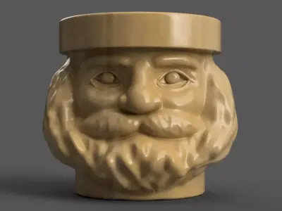 santa planter - vase - urn - candy dish - candle holder 3D print model