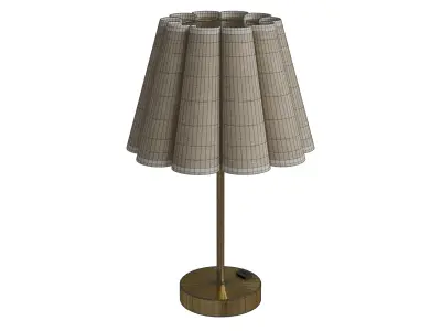 Table Lamp With Pleated Design And Metal Base Low-poly 3D model