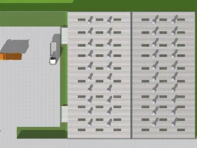 SIMPLE PEB WAREHOUSE SHED STRUCTURE - 164 FT X 164 FT - 25 FT 3D model