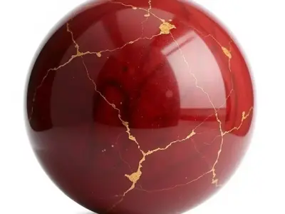 Marble Red Veined HQ PBR Textures Set Texture