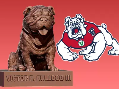 NCAA - Fresno State Bulldogs MASCOT STATUE - 3D PRINT 3D print model