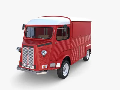 Citroen HY Red with interior 3D model