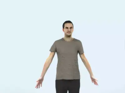 Jest 01F Animated Rigged Summer Casual Man Low-poly 3D model