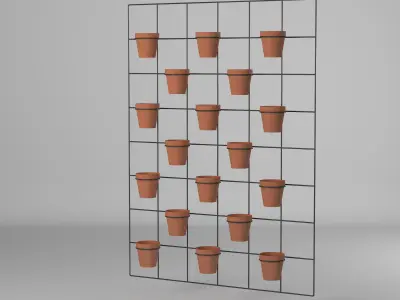 Pots On Wall Free 3D model