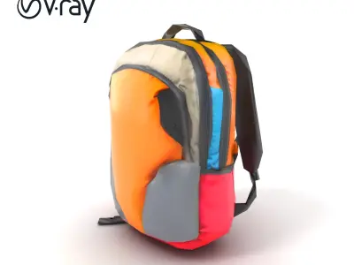 Efficient Sports Backpack 3D Model Pack Low-poly 3D model