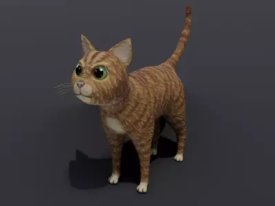 Cartoon Cat Orange 3D Model Low-poly 3D model