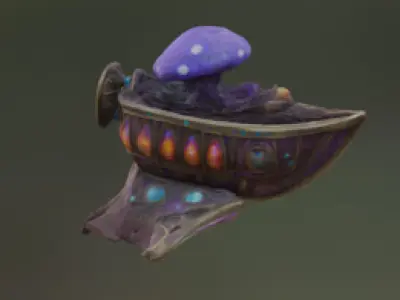 Mystic Mushroom Chest  Fantasy 3D Asset 3D print model