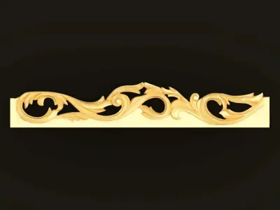 classic Baroque Rococo-style scroll carving 3D model