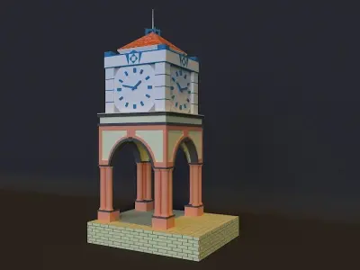Elizabeth Clock Tower Brighton 3D model Low-poly 3D model