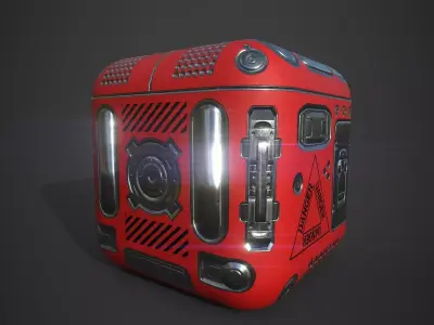 Sci-Fi Box Game Ready Free low-poly 3D model