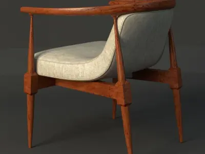 Mid Century Blanket Chair 3D model