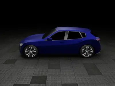 Low Poly Modern Generic Compact Hatchback  Low-poly 3D model