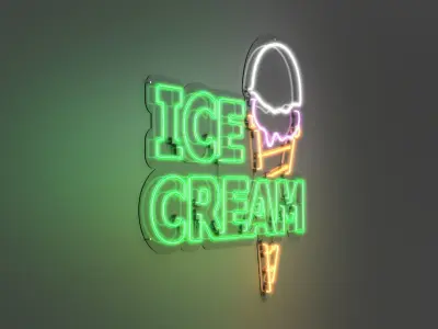 Ice Cream 4 - Neon Sign 3D model