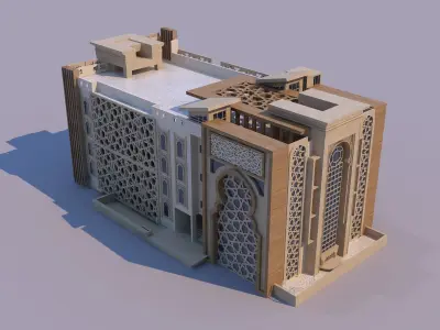 0168 - Islamic Facade Building 3D model