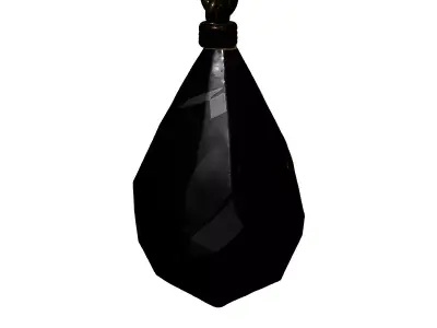 Elegant Black Faceted Crystal Pendant Low-poly 3D model