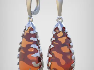 Earring model 0280 3D printable model Free 3D print model