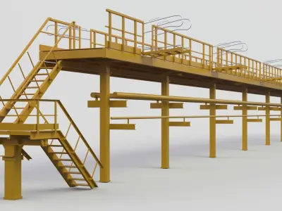 Staircase conveyor belt 3D model