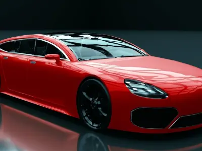 Generic Extended Wheelbase 4 Door Coupe Low-poly 3D model