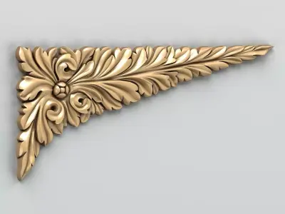 Carved decor corner 007 3D model
