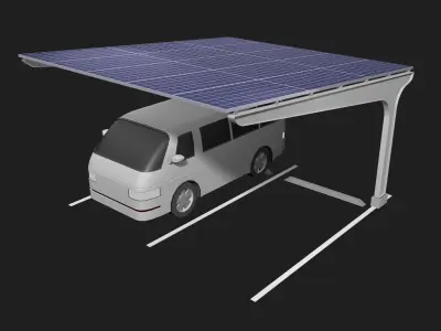 Solar carport 25U03 3D model