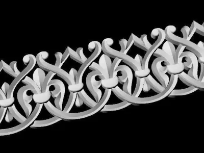 Central decor ornament for furniture 3D model 191