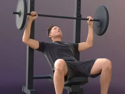 Dan 10486 - Fitness Man Low-poly 3D model