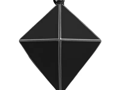 Shiny Metallic Geometric Ornament Pendant Low-poly 3D model