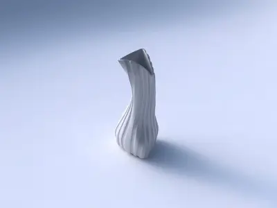 Vase twist puffy bent triangle with twisted smooth ribbons  3D print model