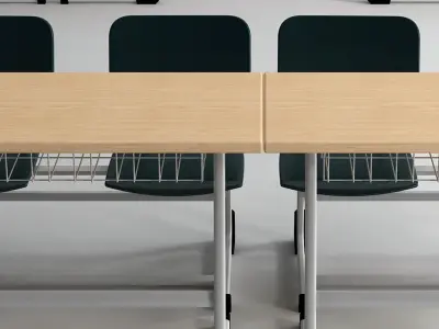 Modern desk chair and dual 3D model