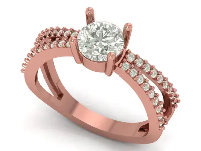ladies Diamond Ring 3D print model 8