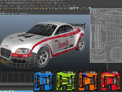 Low-poly 3d Car Gaming model Low-poly 3D model