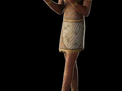 Egyptian Anubis Statue Low-poly 3D model